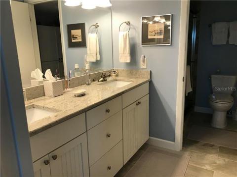 1st floor master bath bathroom, tile, granite counter tops and custom closet.