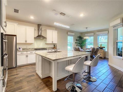 Granite countertops in kitchen