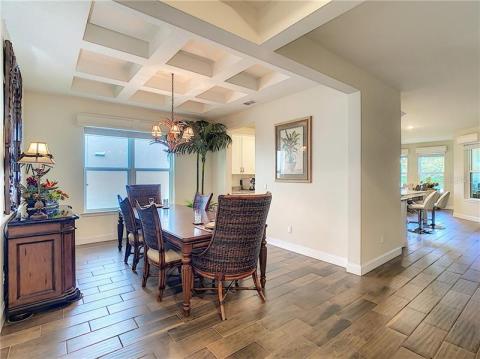 Coffered ceilings on Dining Room