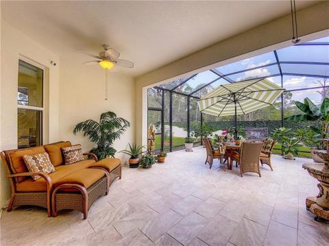 Ceramic tile floors on lanai and screened enclosed area