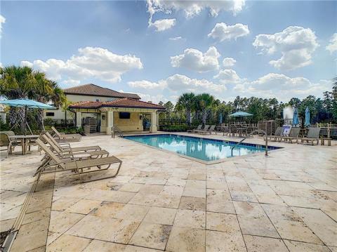 Community cabana, pool area and deck