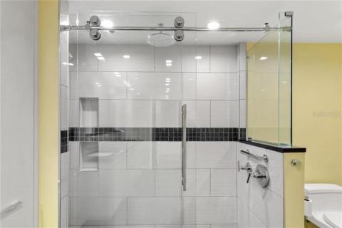 Luxurious custom bath with European fixtures