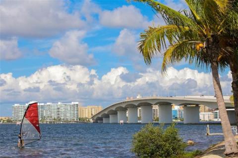 Walk the bridge to Saint Armands Circle or the beach from Lawrence Point