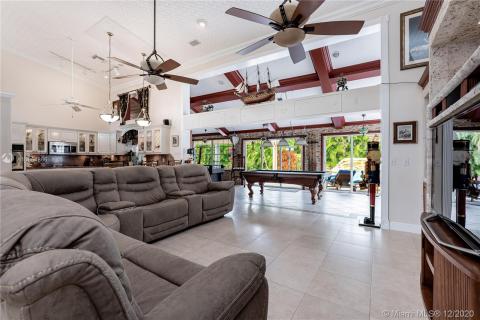 Family Room with view of kitchen and game room