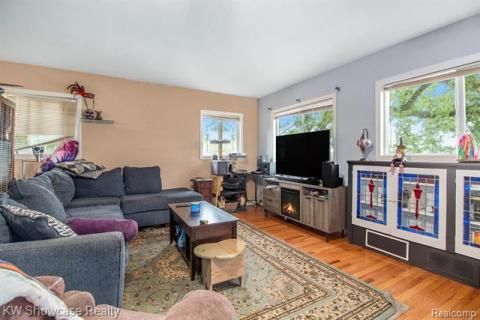 Living room featuring light wood-type flooring