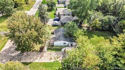 Aerial view of residential area