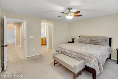 Spacious primary bedroom with walk-in closet