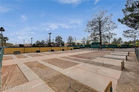 This horseshoe pit offers recreational fun under an open sky. This horseshoe pit offers recreational fun under an open sky.