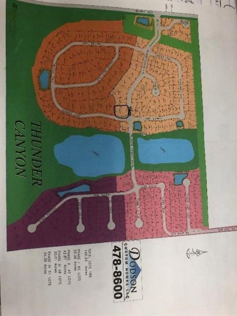 THUNDER CANYON PLAT SHOWING LOCATION OF 7400 THUNDER CANYON AVE