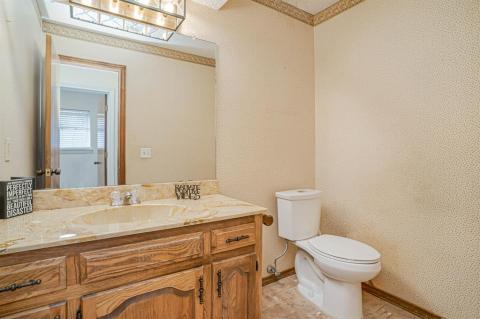 handsome kitchen with custom tile floor