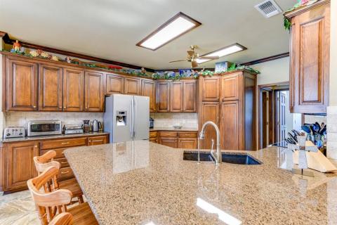 Silestone or granite type counters.