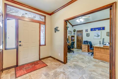 Foyer is broad and welcoming.