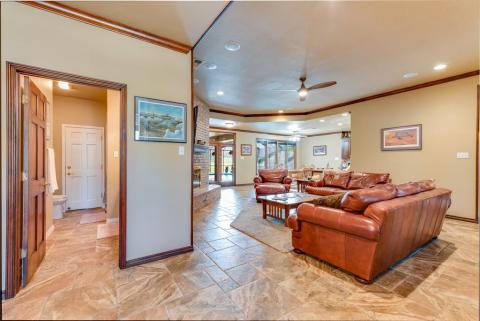 Floors recently retiled in office, foyer, living room, dining room and bathrooms.